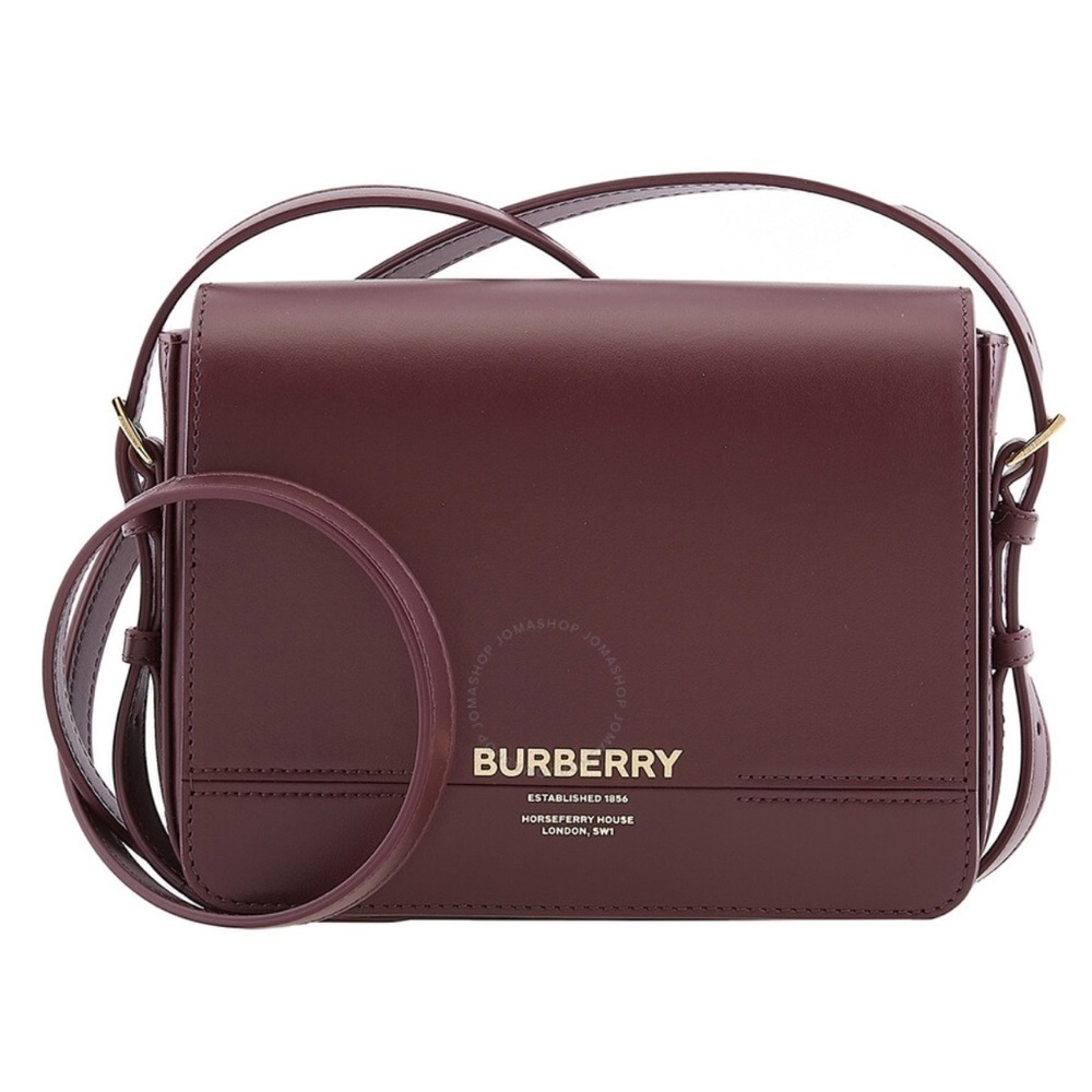 NWT BURBERRY Grace Oxblood Leather Small Crossbody Bag